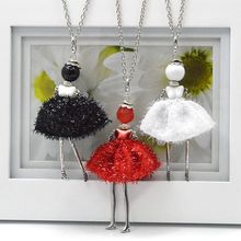 2014 New Arrival Doll Pendants Cute Girl Necklace Women Jewelry hot sale bag charms pendants retail jewelry free shipping