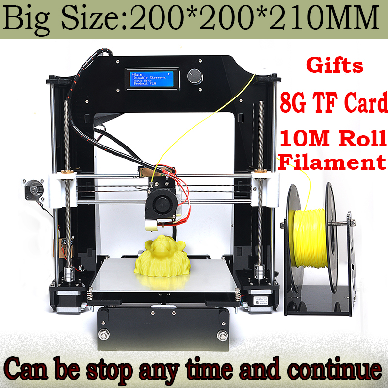 2016 Newest Big 200 200 210mm Impressora Precision Reprap Prusa i3 DIY kit 3d Printer with