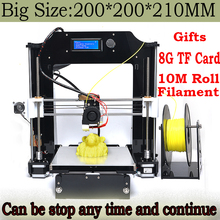 2016 Newest Big 200 200 210mm Impressora Precision Reprap Prusa i3 DIY kit 3d Printer with