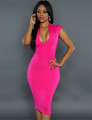 80257 Women s Clothing Summer Dress Sleeveless U Neck Sexy Club Wear Back Zipper Fashion Style