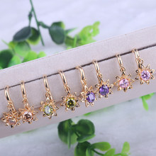 New Summer Bohemian Colorful Cubic Zirconia Drop Earrings Fashion Accessories Crystal Snowflake Earrings Jewelry Women Gift