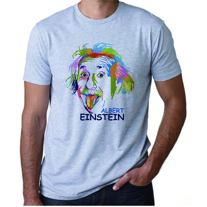 Albert Einstein Logo Mens T Shirt Summer New Design Casual Top Tee Einstein Printed Cotton