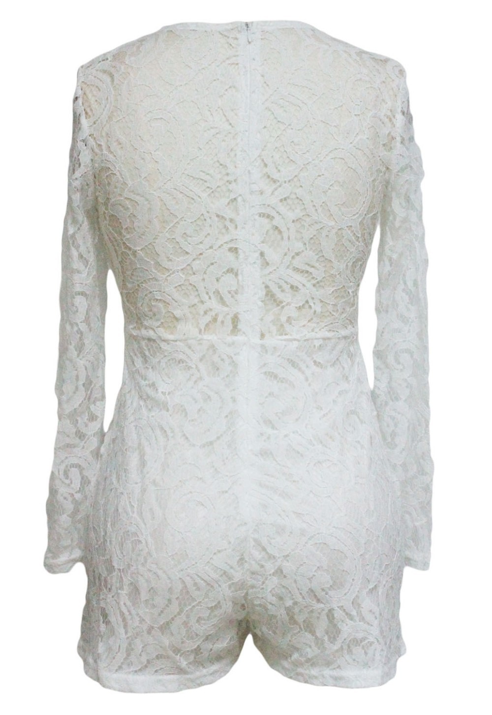 White-Alluring-Deep-V-Neck-Long-Sleeve-Lace-Romper-LC60071-1-3