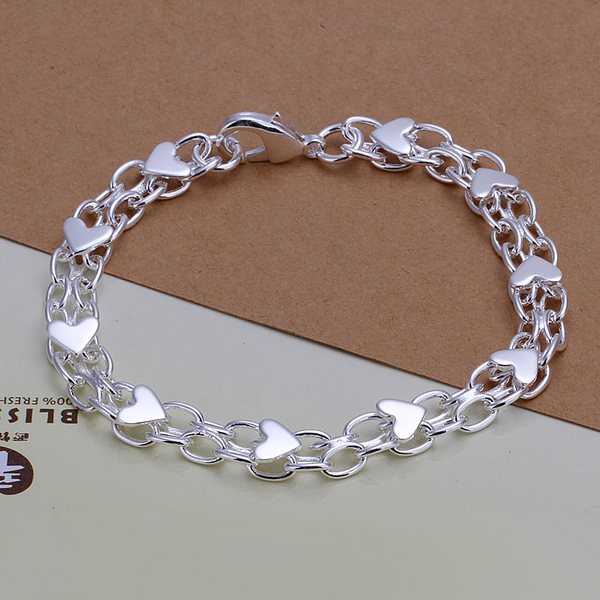 ... sale-925-sterling-silver-Bracelets-fashion-silver-heart-bracelet-for