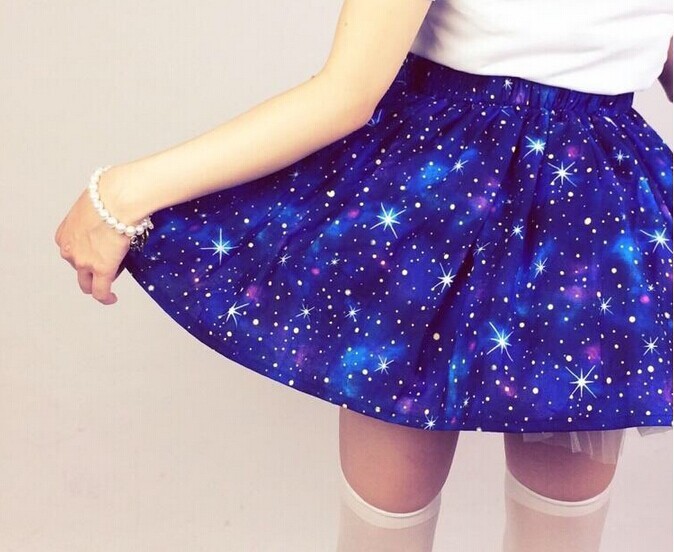 Harajuku cosplay starry sky lolita mini skirts