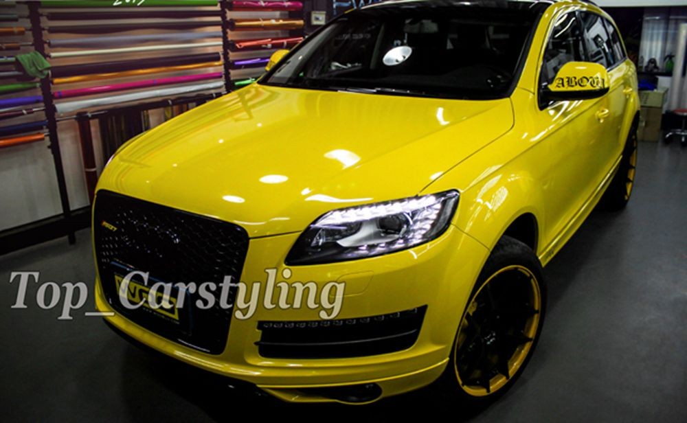 3 layers ultra glossy car wrapping film lemo yellow car wrapping film  1080 HEXIS FOILE STICKERS (1)