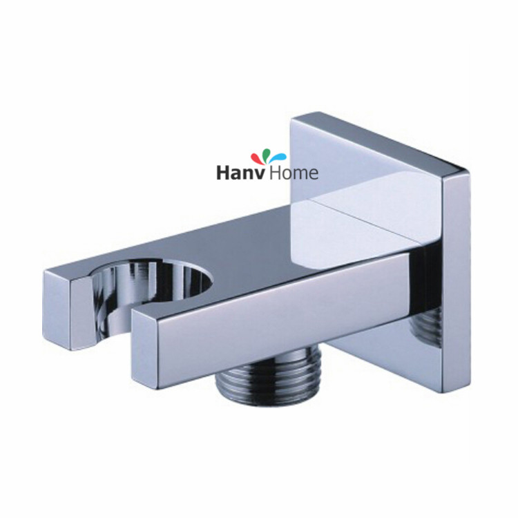 brass chrome wall mounted hand shower bracket shower head holder with Hose Connection Connector Wall Elbow Unit Spout