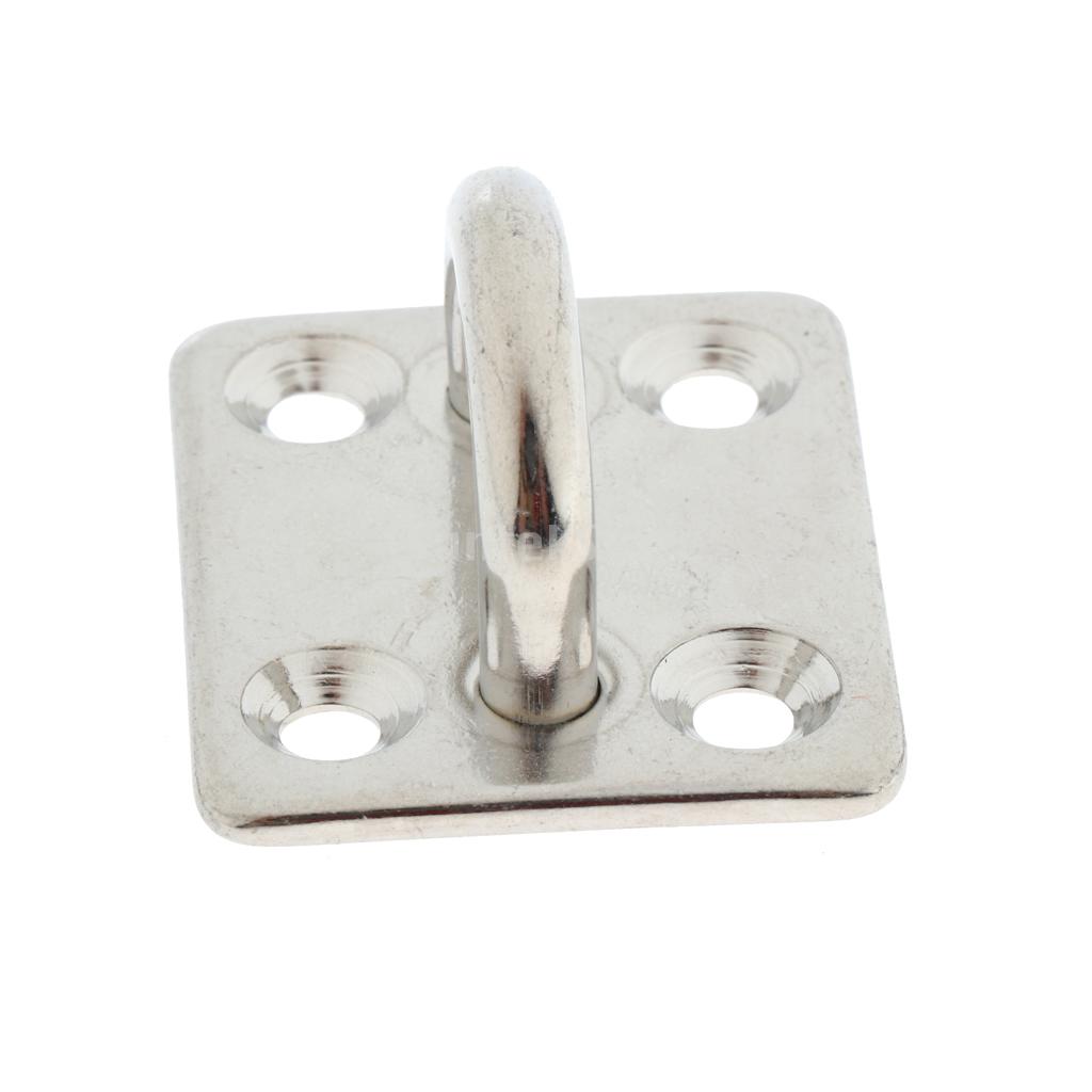 5mm Stainless Steel Square Deck Eye Plate with Stainless Steel Screws FREE P+P