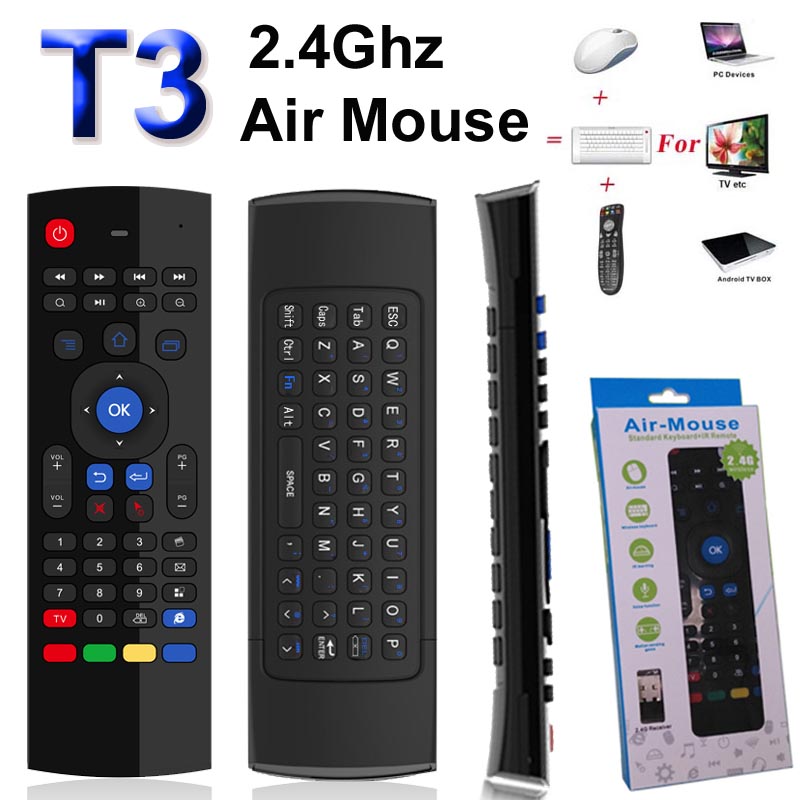T3 Fly Air Mouse 2.4GHz & Wireless Mini Keyboard without Mic & Remote Control for Android TV Box Media Player Better Than MX3 X8
