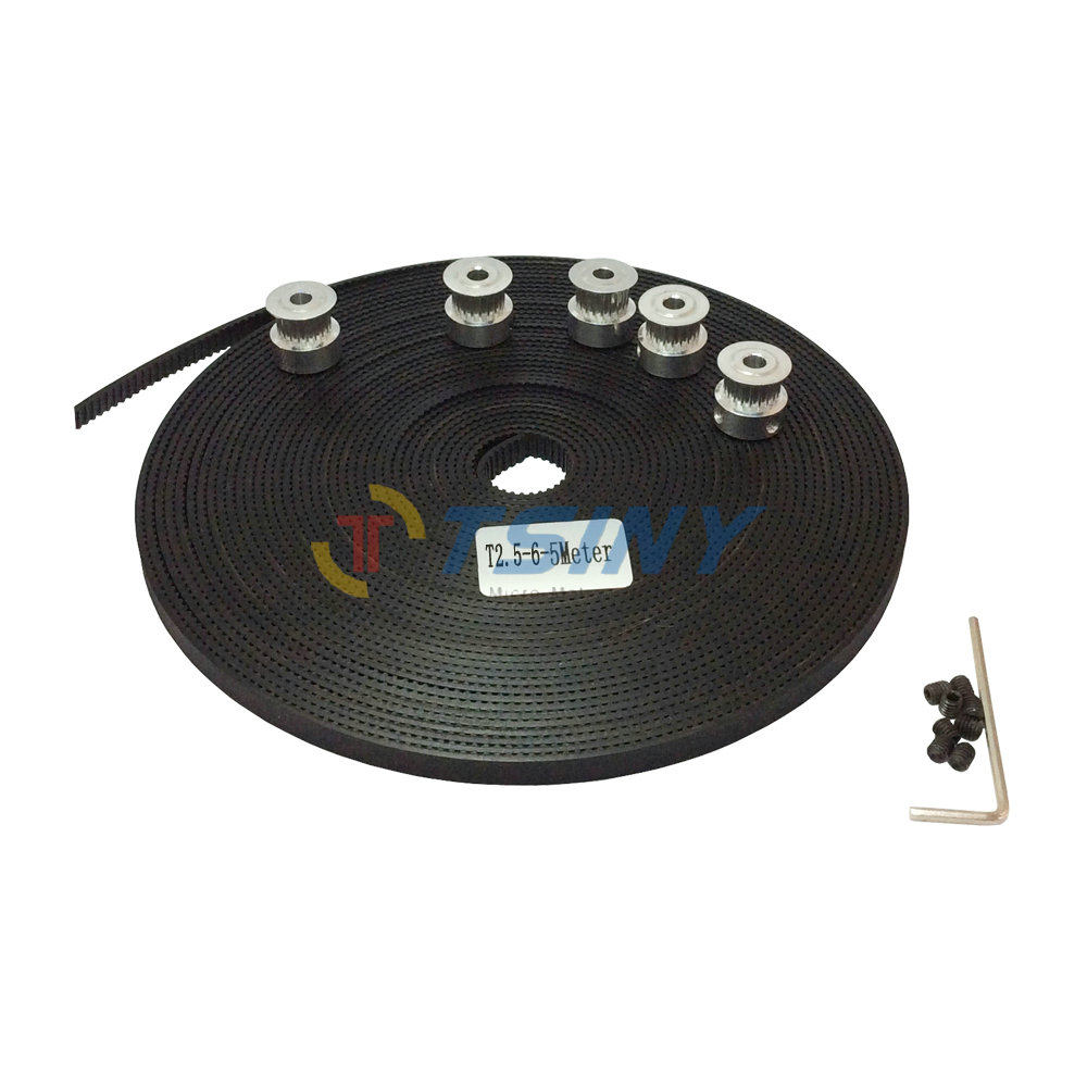 Freeshipping 5pcs 20 teeth T2 5 Pulley Bore 5mm 5M T2 5 timing Belt width 6mm