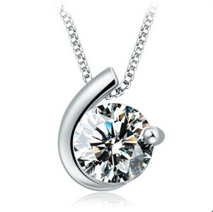 Lose money promotion high quality shiny Cubic zirconia 925 sterling silver ladies pendant necklaces jewelry gift
