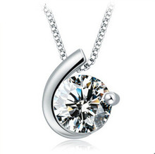Lose money promotion high quality shiny Cubic zirconia 925 sterling silver ladies`pendant necklaces jewelry gift