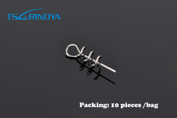 Trulinoya Fishing Lures Soft Pin To Fixed Latch Needle Soft Worms Fishing Bait With Spring Silver