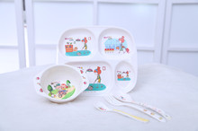 High Quality Children’s tableware Infant Baby Kids Children Safe Feeding Tableware cartoon images Melamine Dishes Plate