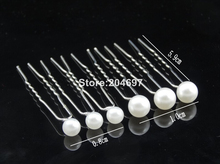 200pcs/lot Big And Small White Single Pearl Beads Trendy Hair Pins Wedding Bridal Hair Jewelry Wholesale