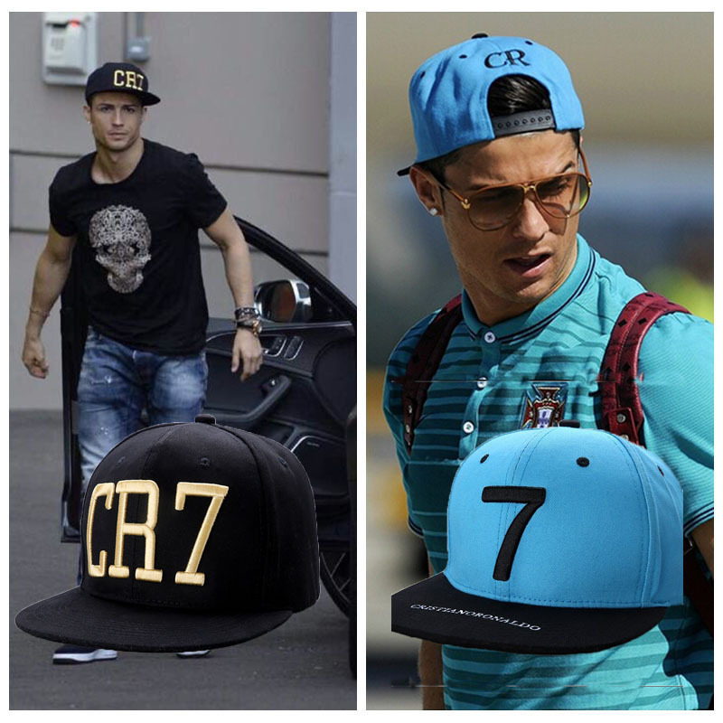 2015 Cristiano Ronaldo CR7 Black Blue Baseball Caps hip hop Sports Snapback Football hat chapeu de