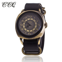 CCQ Vintage Leather Strap Watch High Quality Women Leather Wrist Watch Casual Ladies Quartz Watch Relogio Feminino 1311