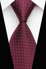 NT0593 Red White Checks Man s Jacquard Woven Necktie New Classic Silk Polyester Business Casual Wedding
