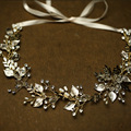 Vintage Handmade Gold Leaves Wedding Hair Vine Tiara Rhinestone Headband Bridal Accessories Women Hair Jewelry Headpiece