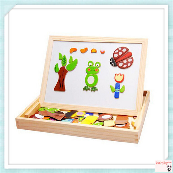 Гаджет  Multifunctional educational wooden magnetic puzzle toys for children, Kids wood jigsaw baby
