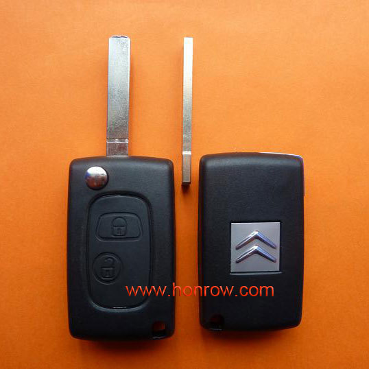 High qulity Citroen 2 button modified flip remote key blank with VA2 Blade with free shipping