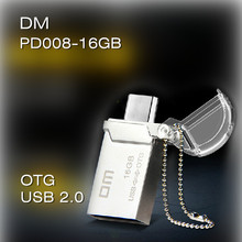 DM PD008 OTG USB 100% 16GB USB Flash Drives OTG Smartphone Pen Drive Micro USB Metal waterproof USB Stick Free shipping