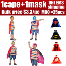 Hot sale cape+mask kids superhero costume baby superhero capes set for boys girls birthday Party supplies heroes costumes gift