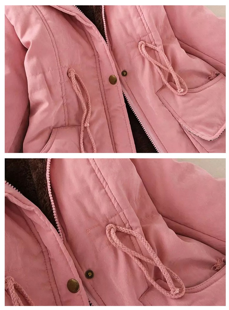 New Fashion Women Jacket Winter Warm Solid Hooded Coat Female Casual Slim Fur Collar Women Jacket And Coats Abrigos Mujer JT142 (15)