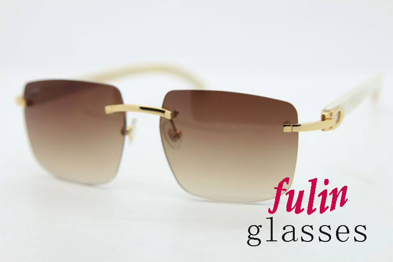 White Genuine Buffalo Horn Sunglasses For Men Fashion Brand Design T8300816 Size 54-18-140mm