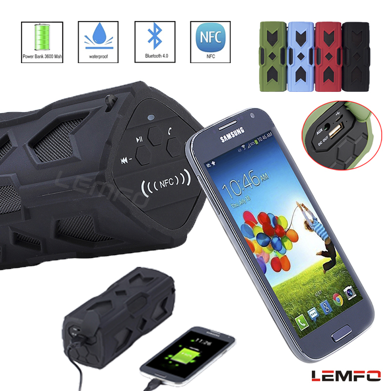 LEMFO Bluetooth Speaker Portable Waterproof Ipx4 NFC Wireless Music Sound Box 3600mah Stereo AUX Subwoofer with Microphone New LEMFO Bluetooth Speaker Portable Waterproof Ipx4 NFC Wireless Music Sound Box 3600mah Stereo AUX Subwoofer with Microphone New