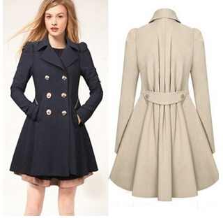 women jacket Spring 2015 women s large size double breasted long coat Slim thin coat free