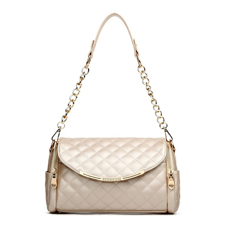 Fashion diamond lattice lady Handbags Genuine leather chain women shoulder bag Women's messenger bags bolsas Free shipping