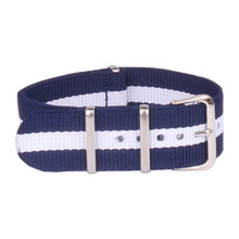 Caliente! venta azul marino blanco 24 MM Nylon correa de la otan correa de reloj impermeable del wach moda anillo hebilla correas de reloj