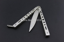 Stainless Steel Training Knife dull butterfly knife balisong knife no edge dull tool Practice free shipping