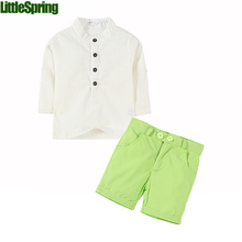 Baby boy summer clothes suits button thin solid baby kids boys children’s set summer clothing kids outfits boys clothes