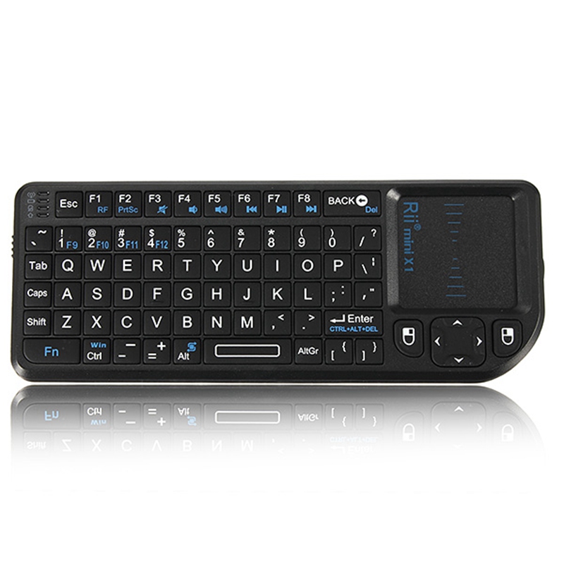 New Black 3 in 1 Rii mini X1 Handheld 2.4G RF Wireless Keyboard Qwerty With Touchpad Mouse For PC Notebook Smart Google TV Box