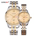 LONGBO Luxury Double Calendar Watch Lovers Waterproof Stainless Steel Quartz Watch Women Men Casual Business Wristwatch