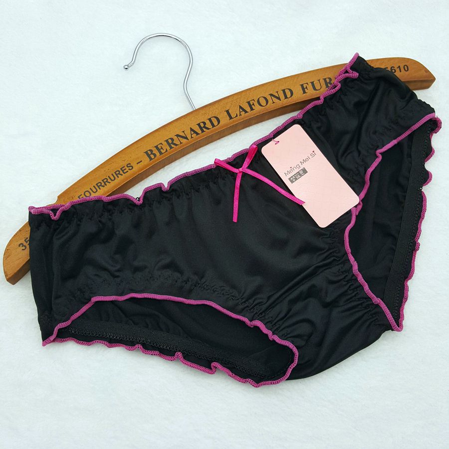 Lovely ladies underwear lntimates cute soft milk silk briefs for women Low waist panties font b