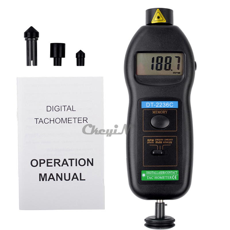2 in 1 Rotation Tachometer Non-contact & Contact Tachometer With LCD Digital Display, Laser Tachometer / Photo Tach ZSB05HQ-27