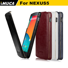 IMUCA original Nexus 5 case cover Luxury Leather For Google LG Nexus 5 D820 D821 Vertical