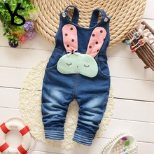 6M-4T Baby Girls Denim Overalls Infant Toddler Kids Jeans Rompers Rabbit Jumpsuit huarache all for children Clothes