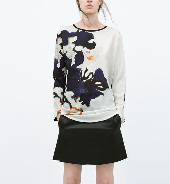 2015 fall winter za brand fashion flower printing loose o 2015 fall winter za brand fashion flower printing loose o