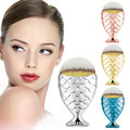 New 2017 Foundation Mermaid Makeup Brush Powder Blush Oval Fish Single Brushes Professional Gold Cosmetics Tools