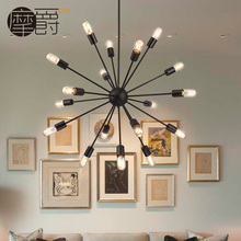 Mount Jazz American country retro European restaurant bar head 18 industrial wind satellite Chandelier