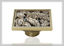 e-pak Best Price Beautiful L5402 Antique Brass Gravity Flushing Construction & Real Estate Bathroom Floor Drain waterfall glass