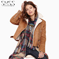 2016 Fashion Warm Fleece Suede Coat Zipper Outcoat bomberjack vrouwen blouson femme winterjas velvet Bomber Winter