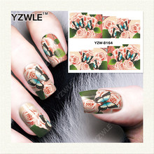 YZWLE 1 Sheet DIY Decals Nails Art Water Transfer Printing Stickers Accessories For Manicure Salon YZW-8164