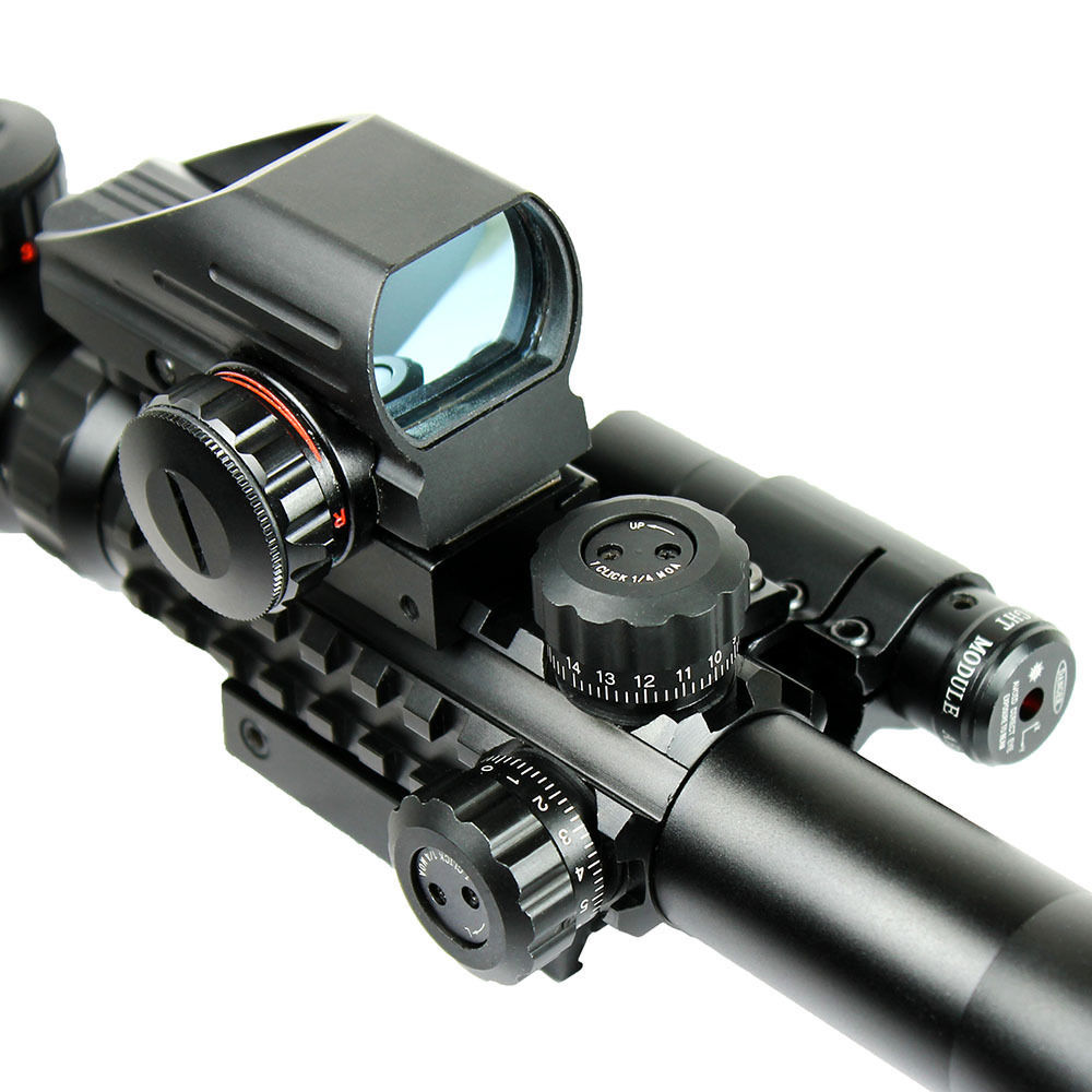 New Hunting Optics Rifle 3-9X40 Illuminated Red/Green Laser Riflescope With Holographic Dot Sight Airsoft Weapon Sight