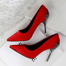 Newest Sexy 10cm Thin Heel Stiletto Pumps Shoes Ladies Elegant Platform Shoes Women Dress Fashion Wedding shoes lady Pumps