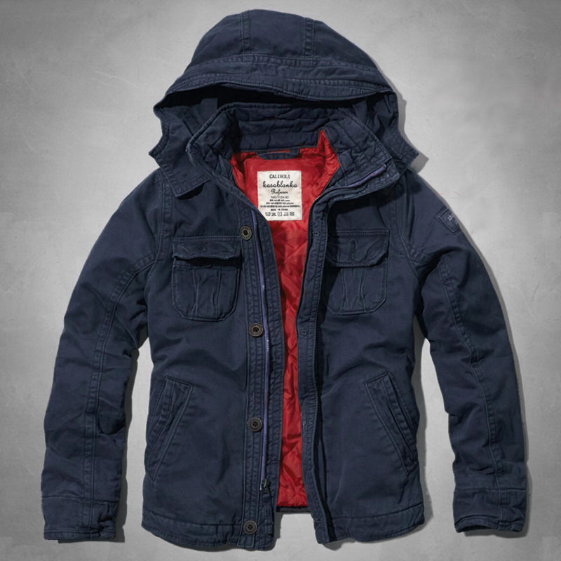 Men's hooded winter jacket coat thick warm coat jacket men brand large size abercombrie afs hollistic men jacket coat